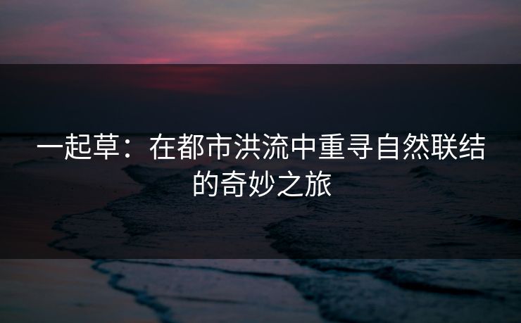 一起草：在都市洪流中重寻自然联结的奇妙之旅