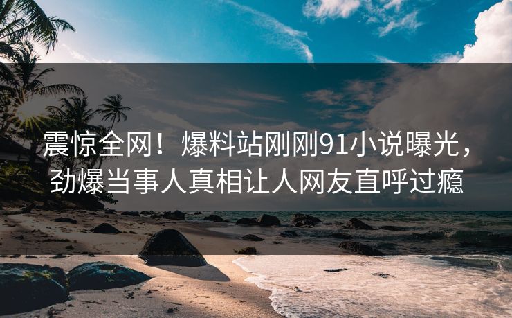 震惊全网！爆料站刚刚91小说曝光，劲爆当事人真相让人网友直呼过瘾