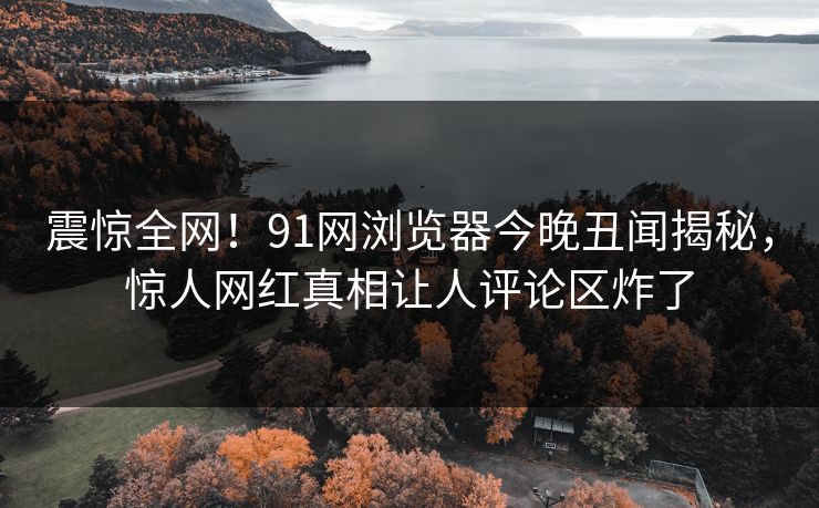 震惊全网！91网浏览器今晚丑闻揭秘，惊人网红真相让人评论区炸了