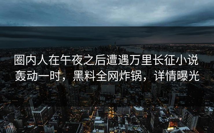 圈内人在午夜之后遭遇万里长征小说 轰动一时，黑料全网炸锅，详情曝光